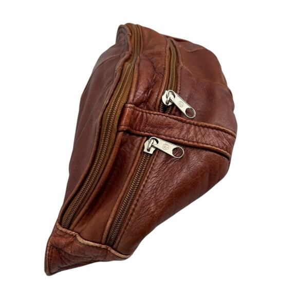 Vintage Leather Waist Pack Sling Brown Woodstock Travel Boho Hippie - Picture 12 of 16